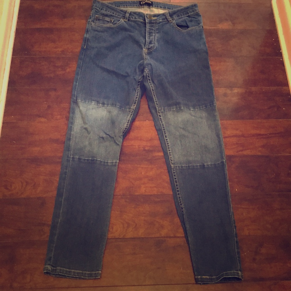 Courtshop skinny patchwork jeans